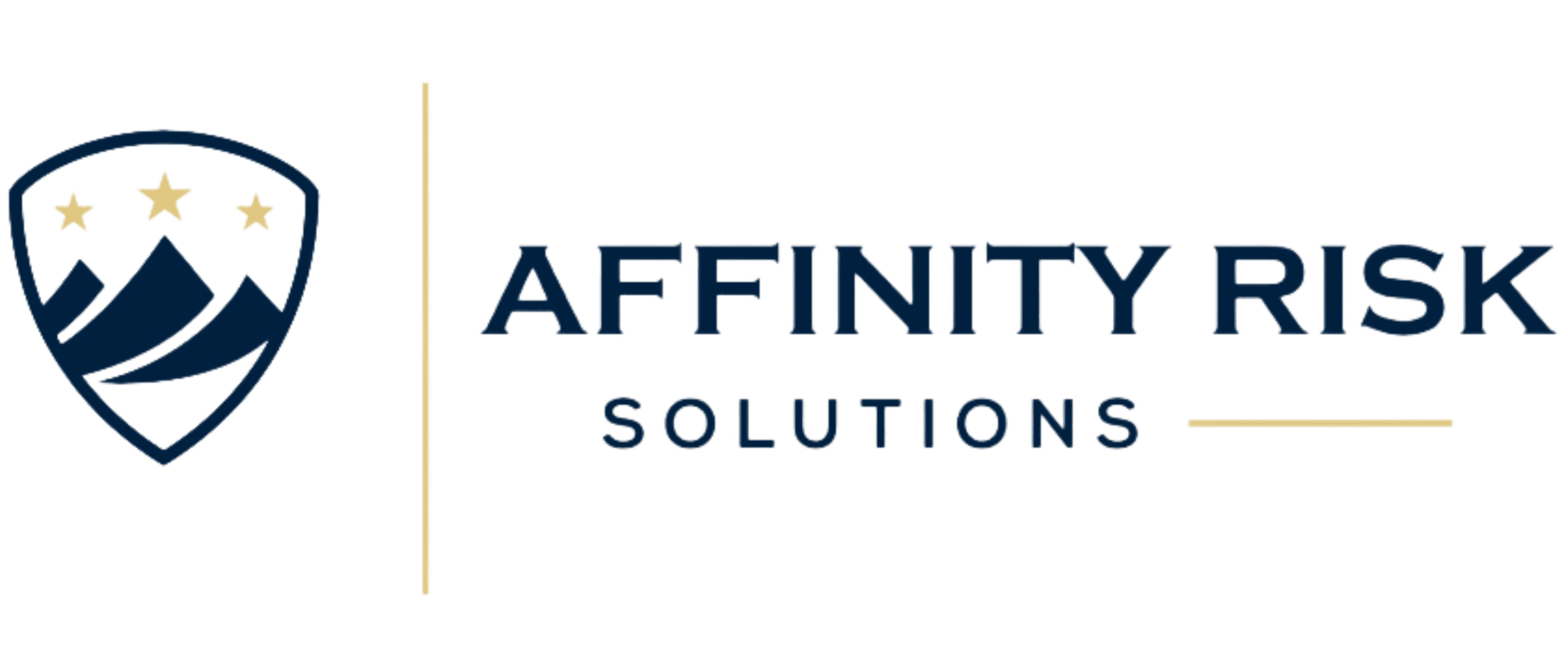 Affinity Risk Solutions logo featuring a shield with mountains and stars on the left and the company name on the right.